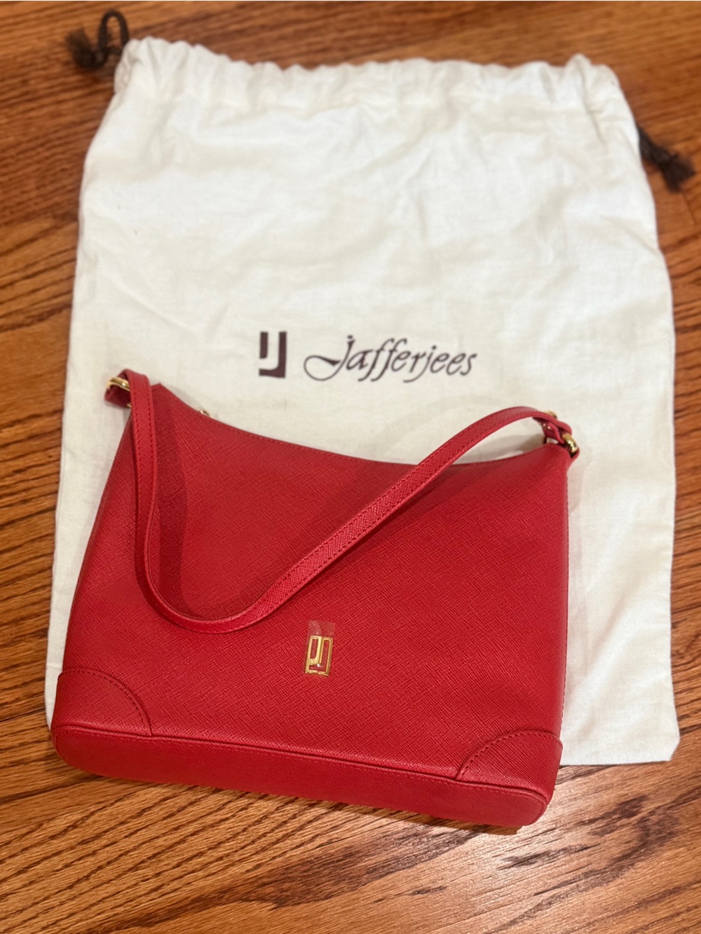 NEW Jafferjees Red Leather bag with dust bag
